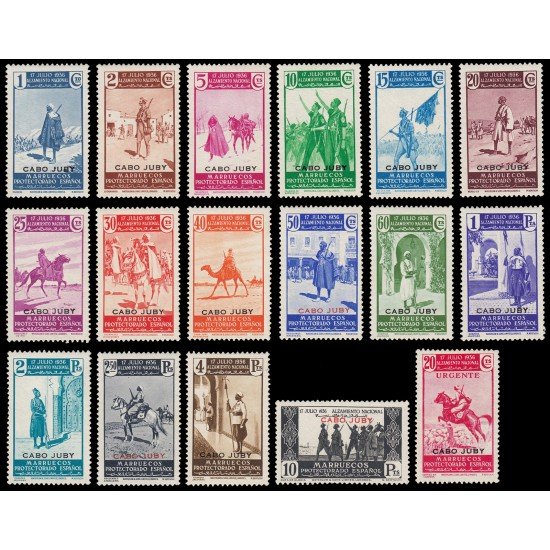 Cabo Juby 85/101 1937 Sellos de Marruecos Protectorado Español Alzamiento Nacional MNH
