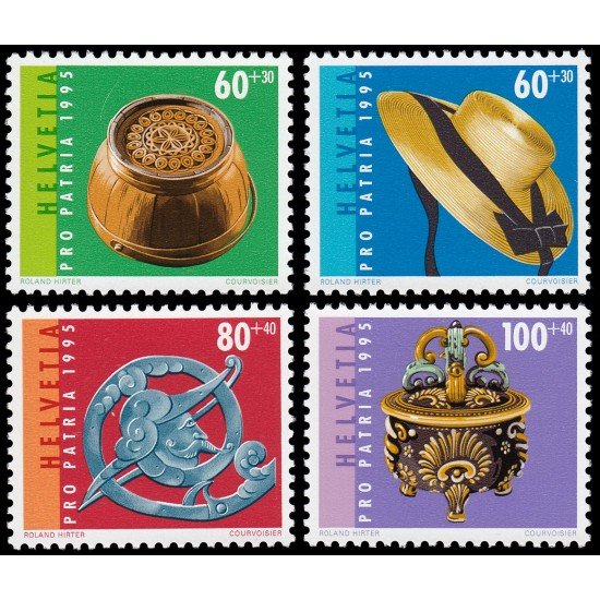 Suiza Switzerland 1476/79 1995 Pro patria Arte popular MNH Suiza Switzerland 1476/79 1995 Pro patria Arte popular MNH