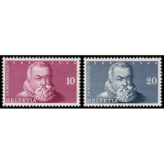 Suiza Switzerland 453A/B 1948 Retrato del alcalde Wettstein MNH Suiza Switzerland 453A/B 1948 Retrato del alcalde Wettstein MNH
