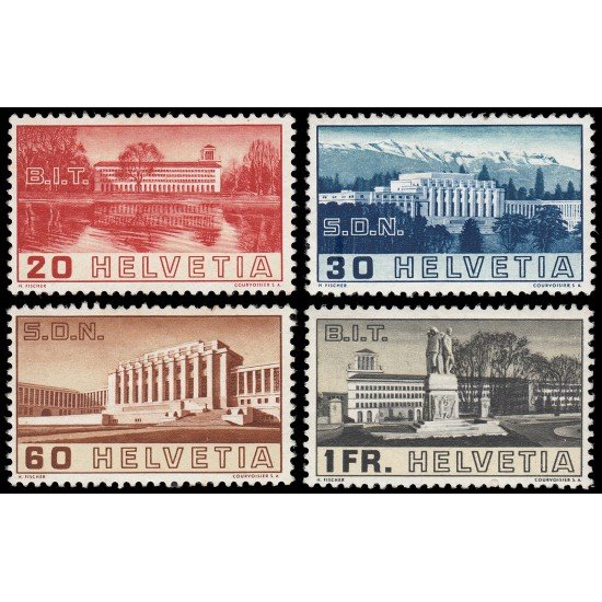 Suiza Switzerland 307/10 1938 Inauguración del Palacio de la Sociedad de Naciones Ginebra MH
