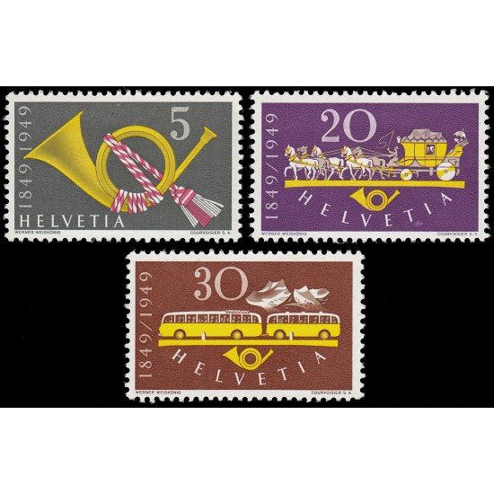 Suiza Switzerland 471/73 1949 Centenario correos confederados MH Suiza Switzerland 471/73 1949 Centenario correos confederados MH