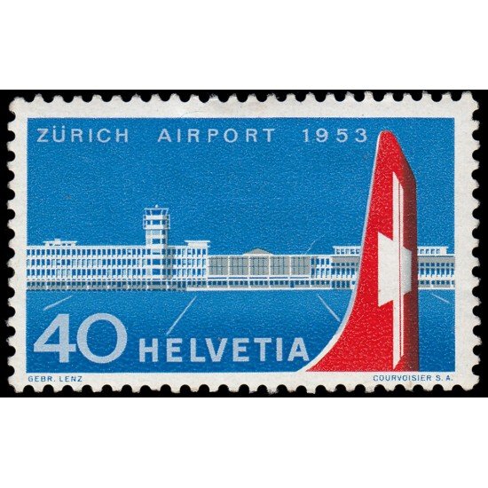 Suiza Switzerland 536 1953 Inauguración del aeropuerto de Zürich-Kloten MH Suiza Switzerland 536 1953 Inauguración del aeropuerto de Zürich-Kloten MH