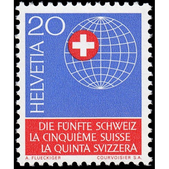 Suiza Switzerland 774 1966 50 aniv. de la Organización de Suizos en el extranjero MNH