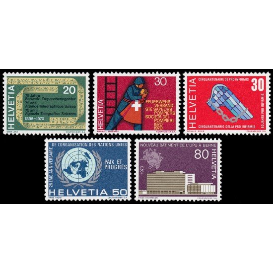 Suiza Switzerland 850/54 1970 Sellos de propaganda MNH Suiza Switzerland 850/54 1970 Sellos de propaganda MNH