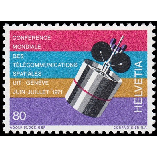 Suiza Switzerland 877 1971 Conferencia sobre telecomunicaciones espaciales MNH Suiza Switzerland 877 1971 Conferencia sobre telecomunicaciones espaciales MNH