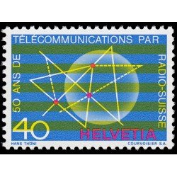 Suiza Switzerland 885 1971 Radio Suiza Representación esquemática de las telecomunicaciones MNH Suiza Switzerland 885 1971 Radio Suiza Representación esquemática de las telecomunicaciones MNH