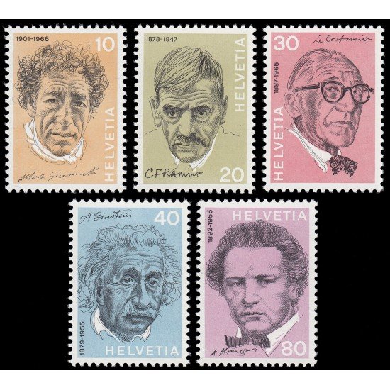 Suiza Switzerland 909/13 1972 Hombres célebres MNH Suiza Switzerland 909/13 1972 Hombres célebres MNH