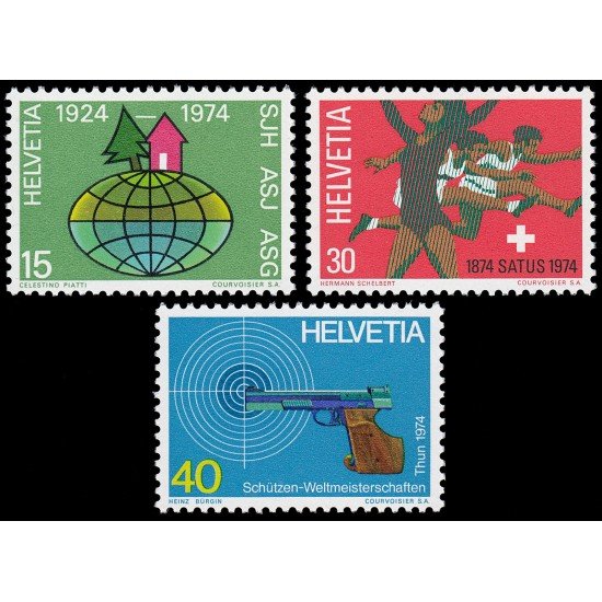 Suiza Switzerland 947/49 1974 Conmemorativos MNH Suiza Switzerland 947/49 1974 Conmemorativos MNH