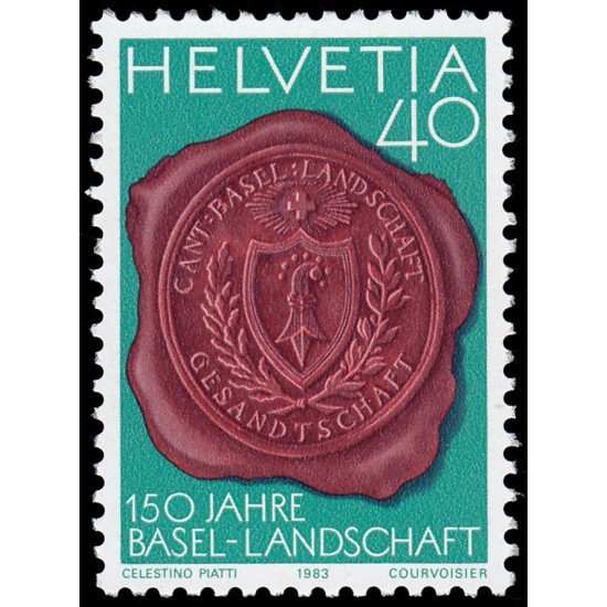 Suiza Switzerland 1184 1983 150 aniv. del cantón de Basilea-Campiña MNH Suiza Switzerland 1184 1983 150 aniv. del cantón de Basilea-Campiña MNH