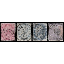 Bélgica 38/41 1883 Leopoldo II Usados Bélgica 38/41 1883 Leopoldo II Usados