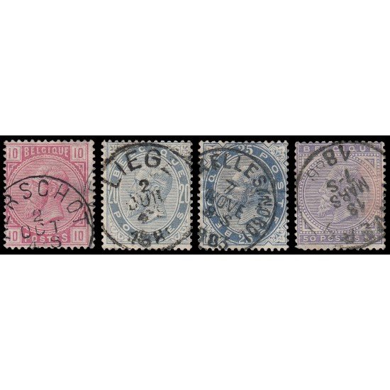 Bélgica 38/41 1883 Leopoldo II Usados Bélgica 38/41 1883 Leopoldo II Usados