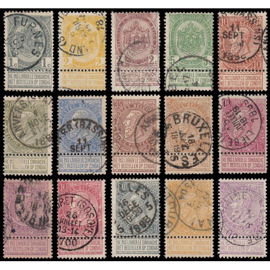 Bélgica 53/67 1893-00 Leyenda bilingüe Usados Bélgica 53/67 1893-00 Leyenda bilingüe Usados