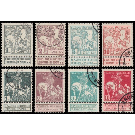 Bélgica 84/91 1910 Fondo Antituberculoso 1910 San Martín dividiendo su manto Usados Bélgica 84/91 1910 Fondo Antituberculoso 1910 San Martín dividiendo su manto Usados