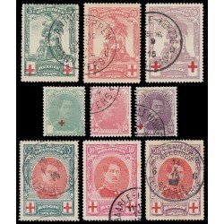 Bélgica 126/34 1914-15 Rey Alberto I Cruz roja Usados