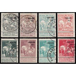 Bélgica 100/07 1911 San Martín dividiendo su manto sobreimpreso Charleroi 1911 Usados Bélgica 100/07 1911 San Martín dividiendo su manto sobreimpreso Charleroi 1911 Usados