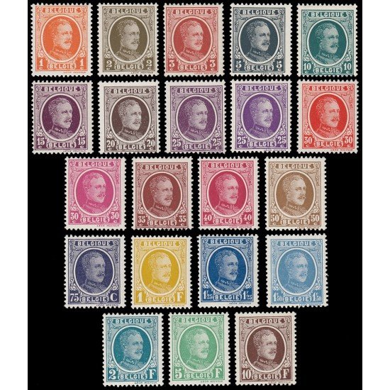 Bélgica 190/10 1921-27 Alberto I MNH Bélgica 190/10 1921-27 Alberto I MNH