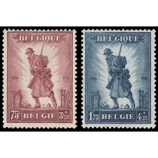 Bélgica 351/52 1932 Por la gloria de la infantería MNH Bélgica 351/52 1932 Por la gloria de la infantería MNH