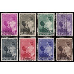Bélgica 447/54 1937 Por el monumento a la reina Reina Astrid y príncipe Baudouin Usados Bélgica 447/54 1937 Por el monumento a la reina Reina Astrid y príncipe Baudouin Usados