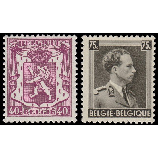 Bélgica 479/80 1938 Escudo de armas Leopoldo III MNH Bélgica 479/80 1938 Escudo de armas Leopoldo III MNH