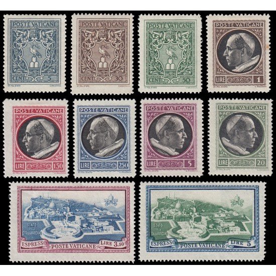 Vaticano 112/19 + Expres 5/6 1945 Serie Pio XII MH Vaticano 112/19 + Expres 5/6 1945 Serie Pio XII MH