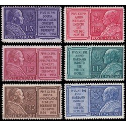 Vaticano 194/99 1954 Año mariano MH Vaticano 194/99 1954 Año mariano MH