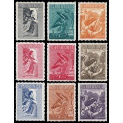 Vaticano Aéreo 24/32 1956 La Anunciación Ángel Sombras MNH