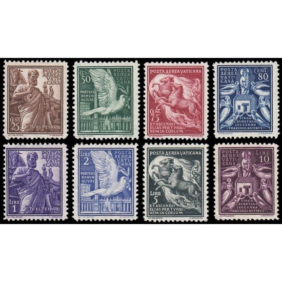 Vaticano Aéreo 1/8 1938 Varios temas MNH