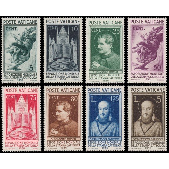 Vaticano 72/79 1936 Exposición mundial de la prensa católica MNH Vaticano 72/79 1936 Exposición mundial de la prensa católica MNH