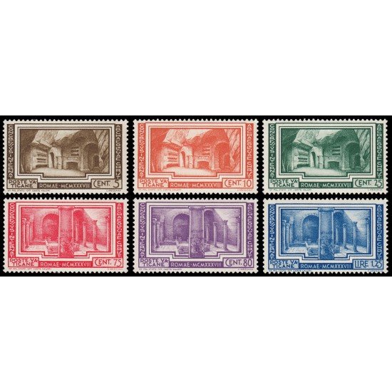 Vaticano 80/85 1938 4º Congreso Internacional de Arqueología MNH Vaticano 80/85 1938 4º Congreso Internacional de Arqueología MNH