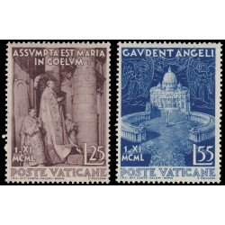 Vaticano 161/62 1951 Pio XII y basílica MNH Vaticano 161/62 1951 Pio XII y basílica MNH