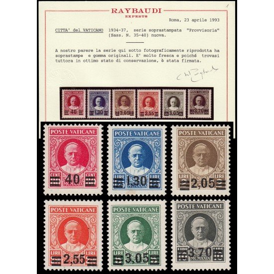 Vaticano 60/65 1934 Provisoria Pio XI MNH Vaticano 60/65 1934 Provisoria Pio XI MNH