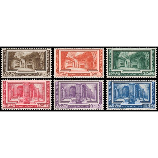 Vaticano 80/85 1938 4º Congreso Internacional de Arqueología MNH Vaticano 80/85 1938 4º Congreso Internacional de Arqueología MNH