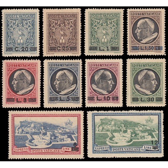 Vaticano 120/27 + Expres 7/8 1946 Serie Pio XII MNH Vaticano 120/27 + Expres 7/8 1946 Serie Pio XII MNH
