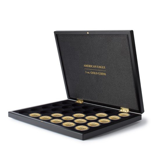 Leuchtturm 370205 Estuche de presentación VOLTERRA para 30 monedas de oro de 1 oz “American Eagle” en cápsulas Leuchtturm 370205 Estuche de presentación VOLTERRA para 30 monedas de oro de 1 oz “American Eagle” en cápsulas