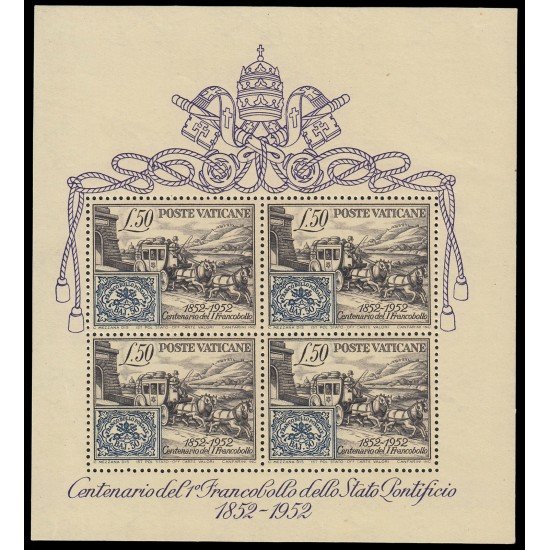 Vaticano HB 1 1952 Cent. del sello de los Estados de la Iglesia ( Carruaje, caballo, escudo vaticano ) MNH Vaticano HB 1 1952 Cent. del sello de los Estados de la Iglesia ( Carruaje, caballo, escudo vaticano ) MNH