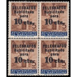 Barcelona Telégrafos 9 1936 Puerta Gótica Ayuntamiento Bl.4MNH Barcelona Telégrafos 9 1936 Puerta Gótica Ayuntamiento Bl.4MNH