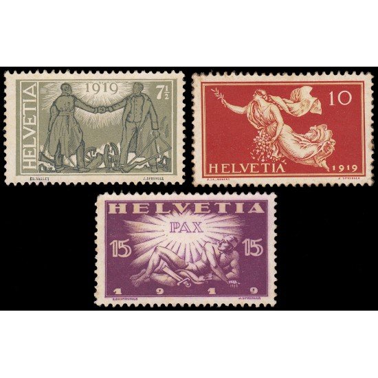Suiza Switzerland 170/72 1919 Conmemoración de La Paz MH Suiza Switzerland 170/72 1919 Conmemoración de La Paz MH