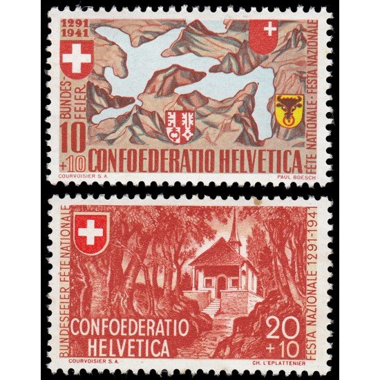 Suiza Switzerland 368/69 1941 Pro patria 650 Aniversario de la Confederación MNH Suiza Switzerland 368/69 1941 Pro patria 650 Aniversario de la Confederación MNH