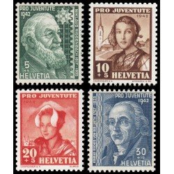 Suiza Switzerland 380/83 1942 Pro juventud N. Riggenbach y K. Escher von der Linth MNH Suiza Switzerland 380/83 1942 Pro juventud N. Riggenbach y K. Escher von der Linth MNH