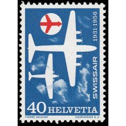 TRA2 Suiza Switzerland 575 1956 25 aniv. de la compañía aérea Swissair MNH TRA2 Suiza Switzerland 575 1956 25 aniv. de la compañía aérea Swissair MNH