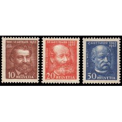 Suiza Switzerland 260/62 1932 Louis Favre Alfred Escher y Emile Welti MNH Suiza Switzerland 260/62 1932 Louis Favre Alfred Escher y Emile Welti MNH