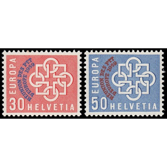 Suiza Switzerland 632/33 1959 Europa Conferencia PTT MNH Suiza Switzerland 632/33 1959 Europa Conferencia PTT MNH