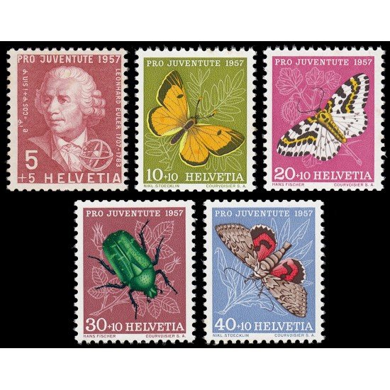 Suiza Switzerland 597/01 1957 Pro juventud Leonhard von Euler MNH Suiza Switzerland 597/01 1957 Pro juventud Leonhard von Euler MNH