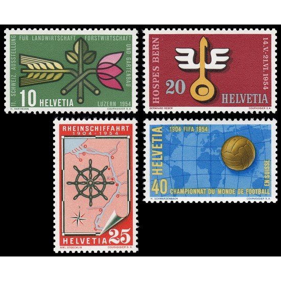 Suiza Switzerland 544/47 1954 Serie de propaganda Acontecimientos MNH Suiza Switzerland 544/47 1954 Serie de propaganda Acontecimientos MNH