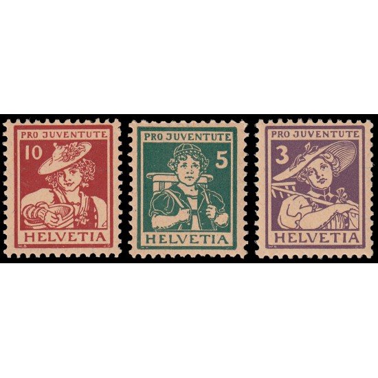 Suiza Switzerland 151/53 1916 Pro Juventud MNH Suiza Switzerland 151/53 1916 Pro Juventud MNH