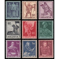 Suiza Switzerland 358/66 1941 Serie histórica MNH Suiza Switzerland 358/66 1941 Serie histórica MNH