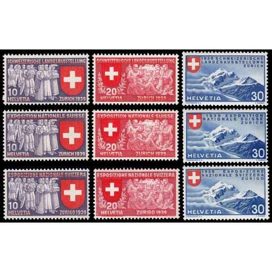 Suiza Switzerland 320/28 Exposición nacional Suiza MNH Suiza Switzerland 320/28 Exposición nacional Suiza MNH