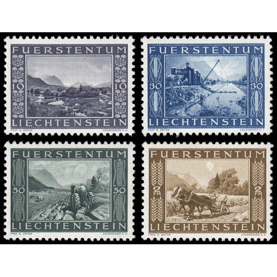 Liechtenstein 193/96 1943 Canales Agricultura MNH Liechtenstein 193/96 1943 Canales Agricultura MNH