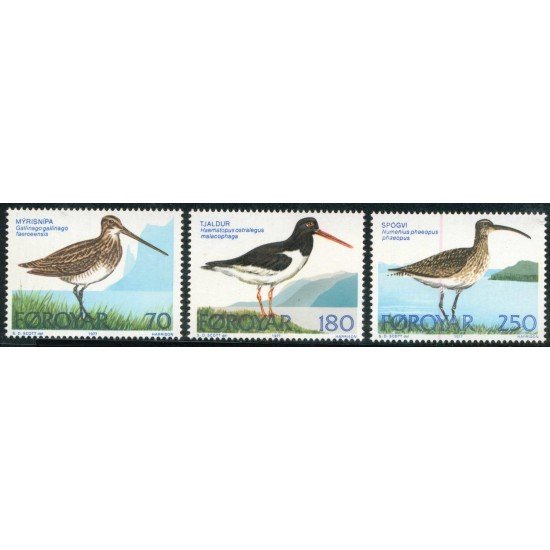 FAU1/S  Islas Feroe 22/24  1977  Aves de las islas Feroe Lujo