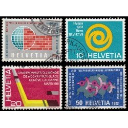 Suiza Switzerland 673/76 1961 Sellos de propaganda Usados Suiza Switzerland 673/76 1961 Sellos de propaganda Usados